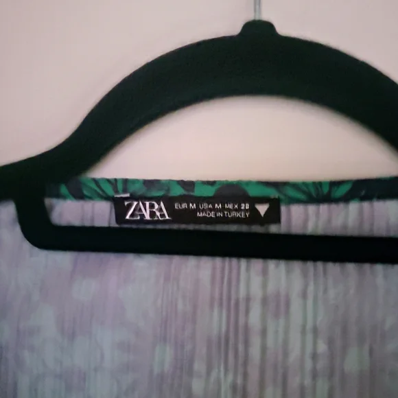 Zara Green Black Floral Mini Dress, M - Picture 8 of 8